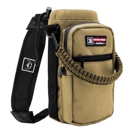 NATURE PIONEOR Water Bottle Carrier with Adjustable Strap - Insulated Sleeve Pouch Water Bottle Holder Bag with Paracord Handle & 2 Storage Pockets for 18/24/25/26/32/36/40/46oz, Hiking, Camping, Gym