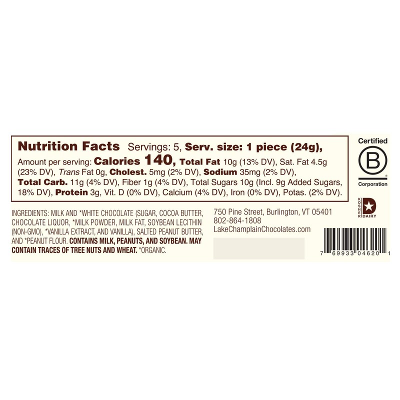 LAKE CHAMPLAIN CHOCOLATES Gift Box-Peanut Butter Chocolates, 4.25 OZ