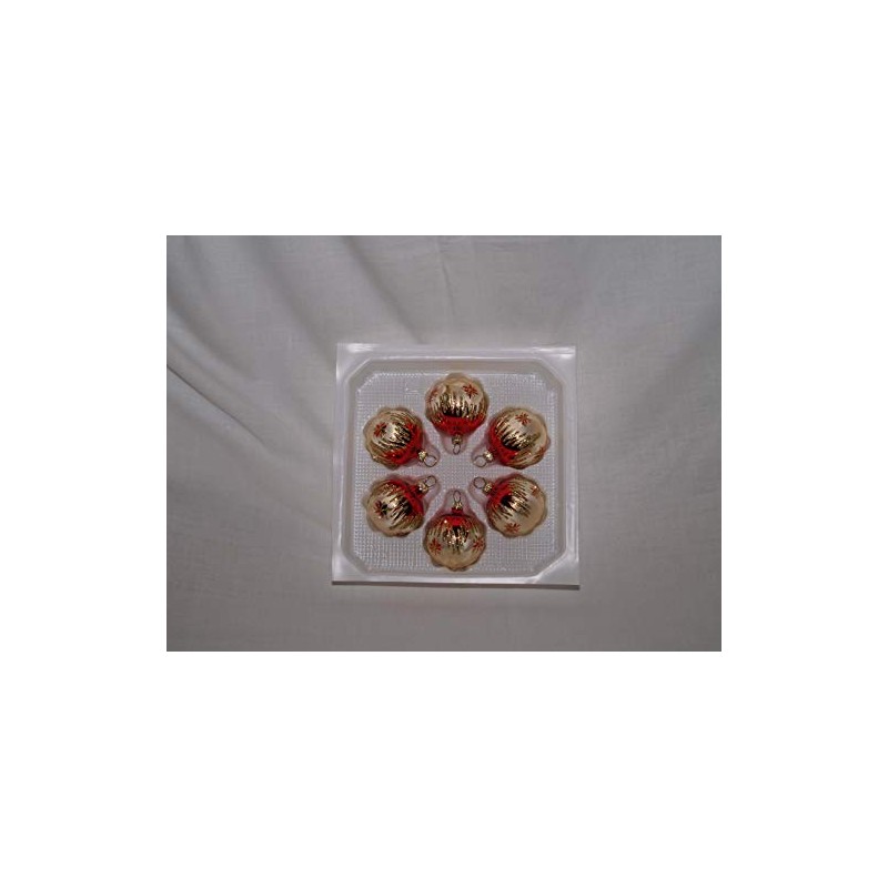 Jingle Bells Lauscha Weihnachtskugel 5cm Tradition 6er Set Glas Christbaumschmuck