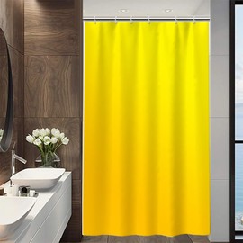 Uiiooazy Yellow Shower Curtain, Gradient Yellow, Autumn, Light Yellow, Modern Shower Curtains, Anti-Mould, Waterproof Polyester Fabric, Washable Bathroom Curtain with Hooks for Bathroom, 120 x 200 cm