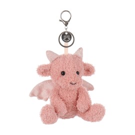 Apricot Lamb Purse Charm Dragon Cute Keychain, Soft Stuffed Plush Keychain Toys Bag Charm for Kids’ Backpack, Purse (Pink)