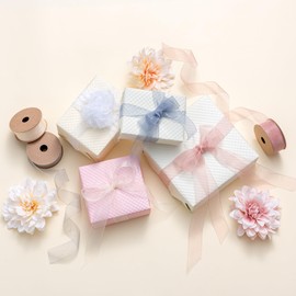 MORSUNBELA Organza Ribbon Pink Organza Ribbon Gift Ribbon Wide Pink Ribbons Wedding Silk Ribbon Ribbon Organza Fabric 1 Inch x 10 Yd