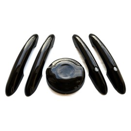 UNICUS Direct Fit Combo Petrol Gas Cap & Door Handle Covers w/Comfort Access (Push Button) Compatible with MINI Cooper F55 5-door hatchback 2014 on Cooper S (GLOSS BLACK)