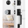 Calzibeno Black Front Door Handle and Deadbolt Set, Front Door