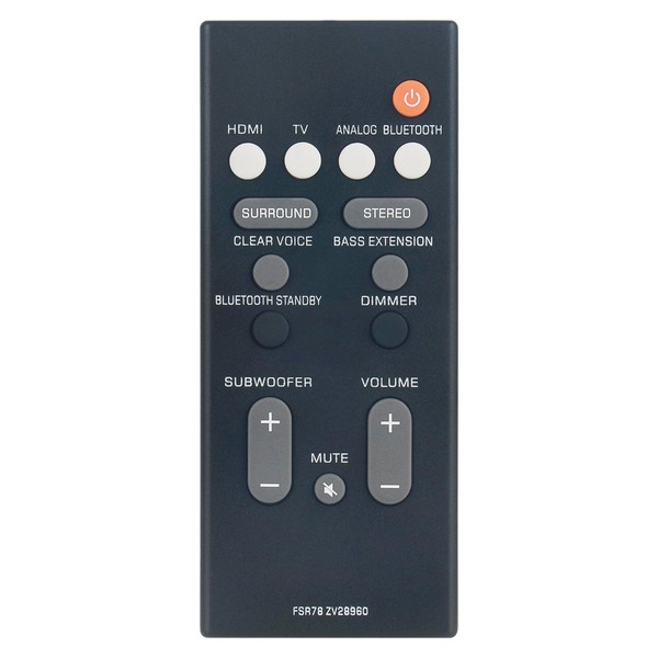 ALLIMITY FSR78-ZV28960 Replace Remote Control fit for YAMAHA Soundbar ATS-1070