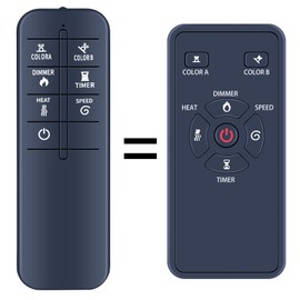 New Replacement Remote Control Compatible with R.W.Flame Electric Fireplace RFH-6001LH RFH-7401LA RFH-7401LB RFH-10201LA RFH-10201LB RFH-10201LC