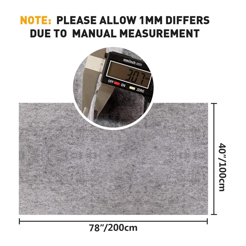 78"x40" Light Gray Underfelt Carpet for Speaker, Sub Box Carpet,