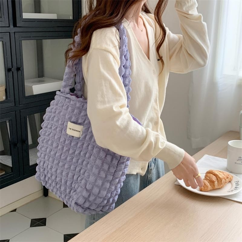 Petit-Germe Popcorn Bag, Tote Bag, Waffle Bag, 06.purple