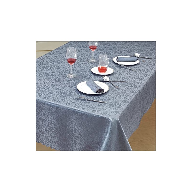 Prime Linens Home Decorative Classic Damask Printed Jacquard Tablecloth Rectangle