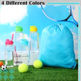 Skybooly 40 Pcs 17 oz Plastic Water Bottles Bulk and Drawstring Backpack Set Reusable Flip Top Leakproof Sports Water Bottles with Handle Strap Cinch Gym Drawstring Bags for Summer School Gym Travel
