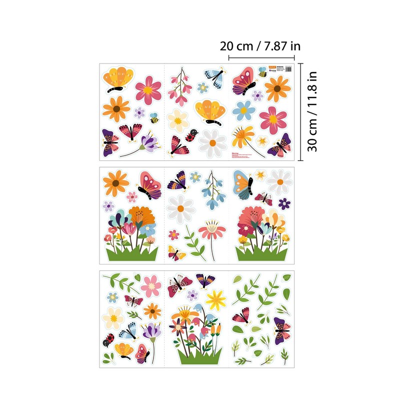 WALPLUS Butterfly Window Stickers Peel and Stick Flower Window Stickers