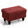 WRTEYEUI Ottoman Rectangular Storage Ottoman Bench, Flannel Footrest Stool Footstool