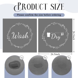 Teenyyou 2 PCS Washer and Dryer Covers 26.5 x 26.5 Non Slip Top Protector Mat, Quick Drying Dust Proof Washing Machine Cover Pad for Laundry Room Kitchen (Dark Grey)