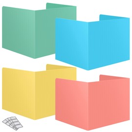 16 Pack Desk Privacy Panel Desk Divider - Designer Pastel Color Privacy Folders for Students - Easy to Clean Strong Plastic Privacy Shield Desk Dividers for Students Classroom Supplies