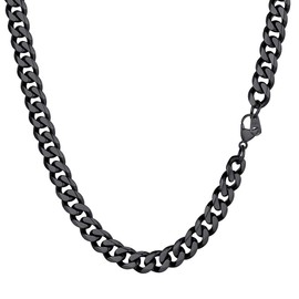 PROSTEEL Men's Necklace, Classic Curb Chain, 3/6/9/12 mm Wide, Cuban Link Chain, Hip-Hop Chain Necklace for Men, Boys, Stainless Steel, 18 Carat Gold-Plated 36 / 46 / 51 / 55 / 61 / 66 / 71 / 76 cm,