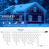 oopswow Icicle Lights Outdoor Decorations 300 LED 33ft 8 Modes