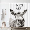 LKFBSC Funny Donkey Shower Curtain, Black and White Farmhouse Animal