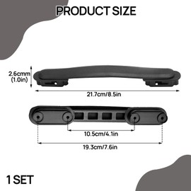 Huybaa Suitcase Handle, Black Luggage Suitcase, Handle Replacement Plastic, Black, Telescopic Handle Suitcase Replacement Part, Carry Handle, Replacement Handle for Luggage, Boxes and Suitcases