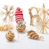 com-four® Christmas Tree Decoration - Straw Star Christmas Tree Decoration