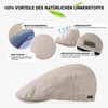 TOP-EX 100% Linen Flat Cap Men's Sun Hat Summer Peaked