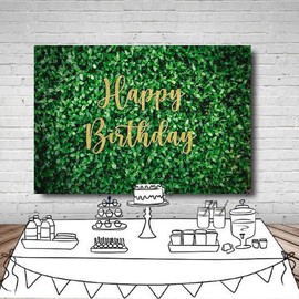 LYWYGG 7x5FT Green Leaves Photography Backdrop Jungle Backdrop Clear Color Foldable Easy To Carry for Birthday Party Outdoor Activity Studio Props CP-378