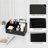 GORESE PU Leather Desk Tidy Organiser(Black)