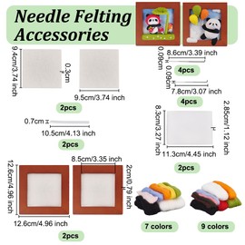 OLYCRAFT 2 Sets 2 Styles Needle Felt Starter Set Panda Photo Frame Needle Felting Kit for Beginners Panda Theme Needle Felting Starter Kit with Photo Frame Wool Felt Painting Set for DIY Needlework