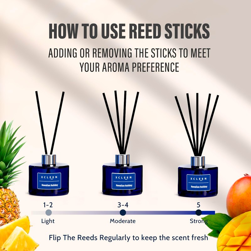 Xcleen Reed Diffuser Set, 6.7 Oz Hawaiian Holiday Scented Reed