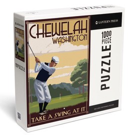 Chewelah, Washington, Golfer, Take a Swing at It (1000 Piece Puzzle, Challenging Jigsaw Puzzle for Adults, Made in USA)