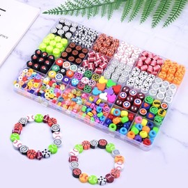Juego de 1000 pulseras de arcilla polimérica, 24 estilos, lindas abalorio divertidas para hacer joyas, para mujeres y niñas