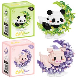 ARONRAVE Panda Building Blocks Set, Panda Clamping Blocks, Mini Building Blocks Set, Panda Animal Building Block Set, Animals Figures, Clamping Blocks, Panda Gifts for Adults, Children