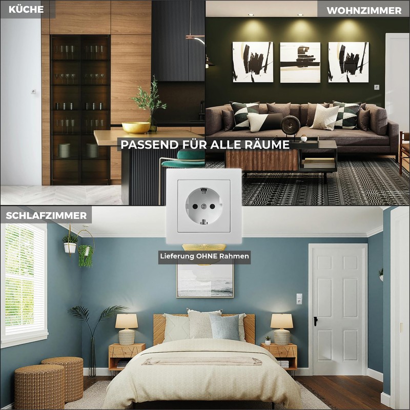 FLAIR Steckdose weiß, 250V~/10A, UP, Schutzkontakt