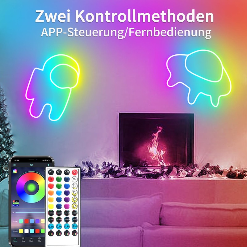 132FT Led Neon Rope Lights Control with App/Remote,Flexible Led Rope