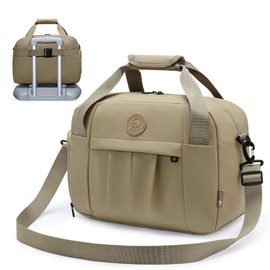 SUCIKORIO Wizzair Vueling Eurowings Hand Luggage Bag for Airplane, Waterproof Leather Travel Bag, Foldable Cabin Bag, 25L Carry On Luggage Weekender for Women and Men, with Wet Bag and Shoe