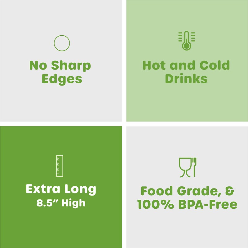 Comfy Package Jumbo Smoothie Straws - 100 Pack, Clear Plastic
