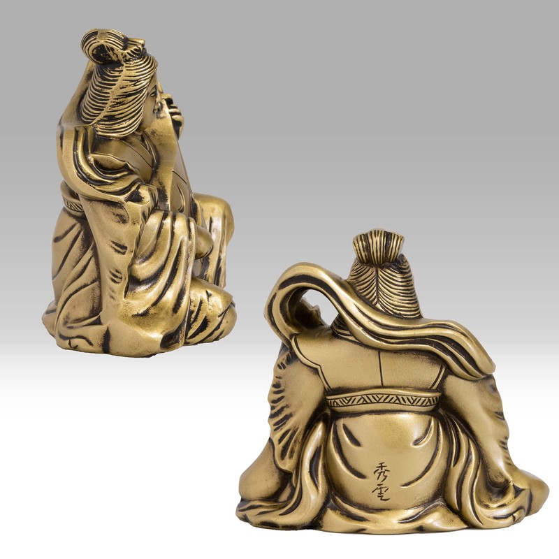 Kaikun Seven Lucky Gods, Benzaiten, Silky Gold, Buddhist Master: Hideun