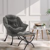 Halituny Fabric Lazy Chair with Ottoman, Oversized Upholstered Sofa Chair