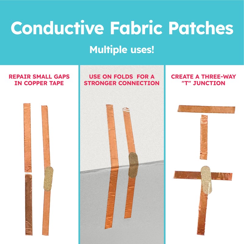 Chibitronics Conductive Fabric Tape Patches - 108 Patches