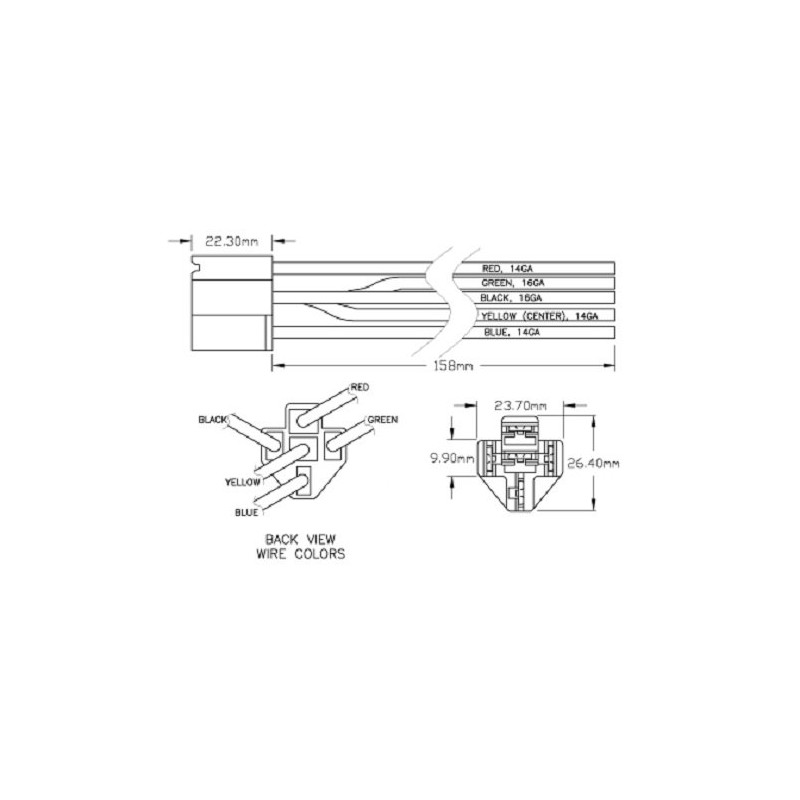 Relay Socket / Pigtail for 5-prong Relays, CEC Industries AR502C