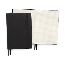 TRU RED Medium Flexible Cover Graph Journal, Black – Grid Ruled Notebook
