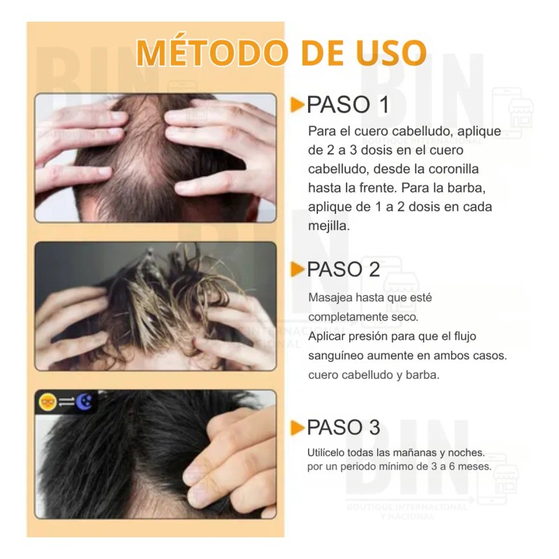 Espuma Con Biotina Crecimiento Barba Cuero Cabelludo Kit 2pz