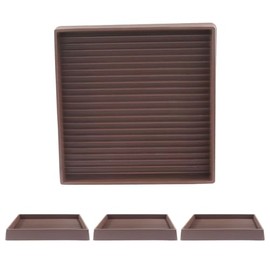 Hitefu 4 Inch Square Rubber Furniture Pads, 4 Pcs Non Slip Furniture Coasters, Furniture Caster Cups for Bed, Chair, Coach (Brown)