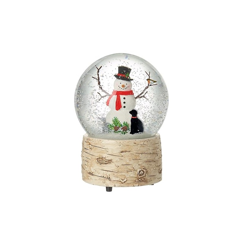Heaven Sends Cat, Dog, Robin and Snowman Christmas Snow Globe