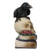 Raven Crow Perching On Skull With LED Eyes And Spell