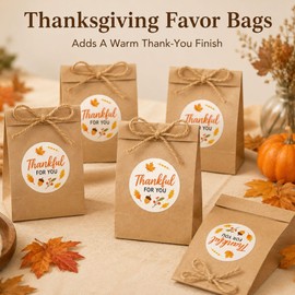 Thanksgiving Thank You Favor Stickers: 120 Fall Paper Stickers