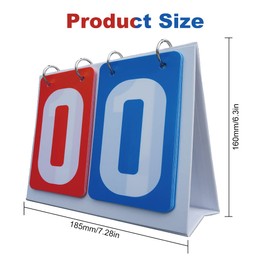 Helweet Portable Scoreboard Sports Board Counting Board Score Flipper Score Counter Digit Flip Sport Scoreboard Suitable for Basketball Football Badminton Baseball (160 x 185 mm)