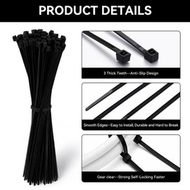 Innconee Zip Tie Tool Kit with 400 Cable Ties Assorted Sizes (4", 6", 8", 12"), Zip Tie Gun Kit Tensioning and Cutting Tool for Fastening Plastic Nylon Cable Ties