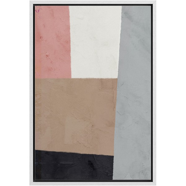 Ashbrook Framed Canvas Print Wall Art Brown, Pink and Black