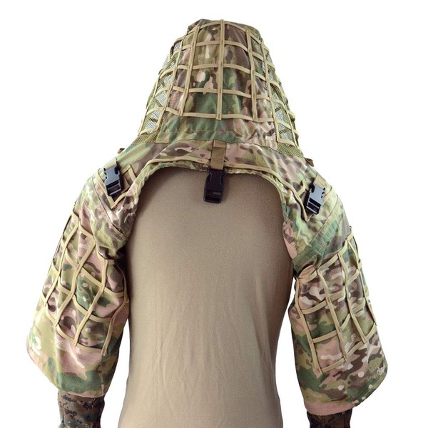 LytHarvest Sniper Ghillie Suit Foundation, Ripstop, Camouflage Tactical Ghillie Hood (CP Multicam)