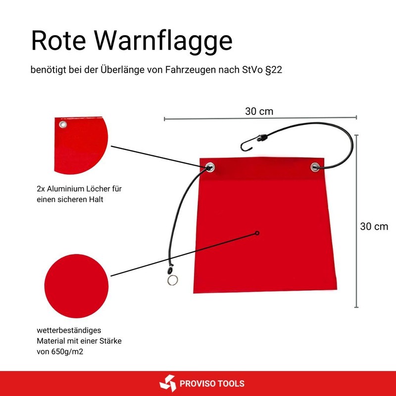 PROVISO TOOLS Red Flag Extra Length According to German Road
